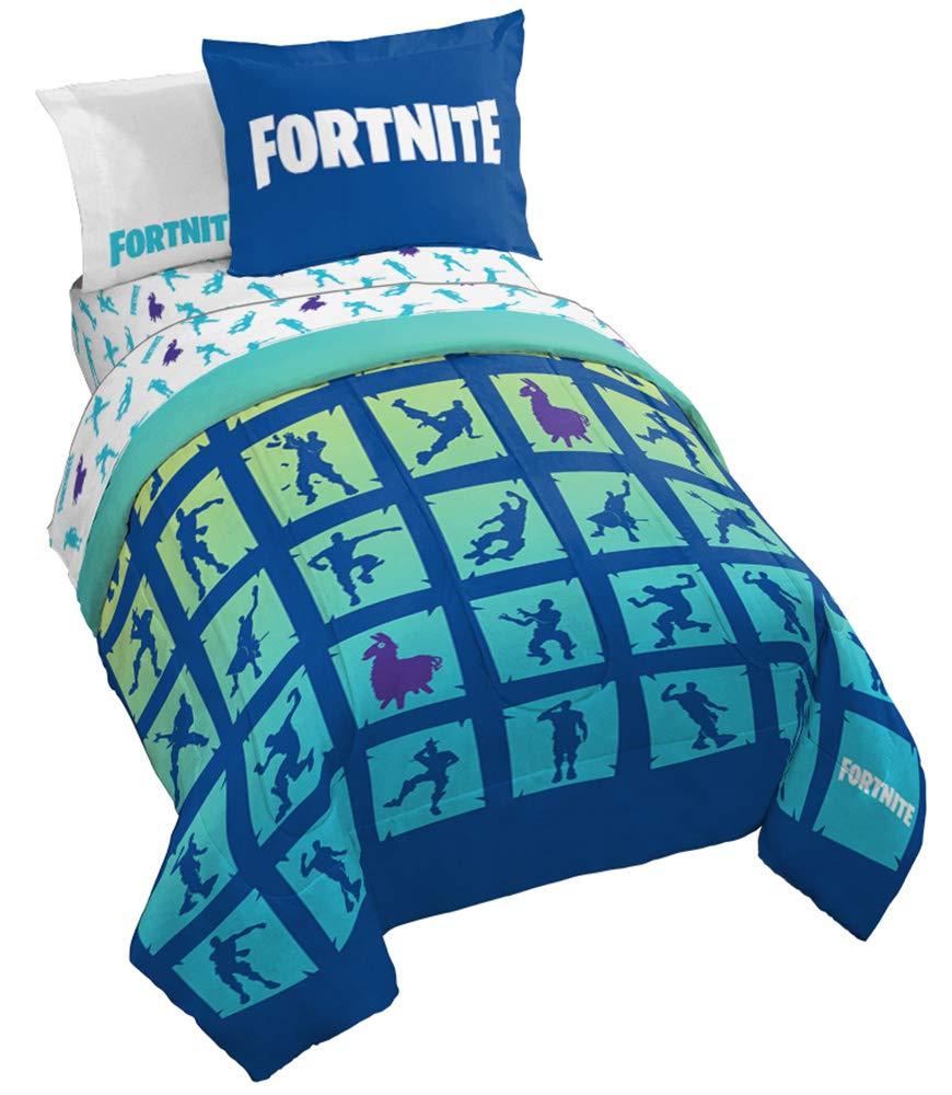 Jay Franco Fortnite Boogie Bomb 5 Piece Twin Bed Set - Includes Reversible Comforter & Sheet Set - Super Soft Fade Resistant Microfiber Bedding (Official Fortnite Product)