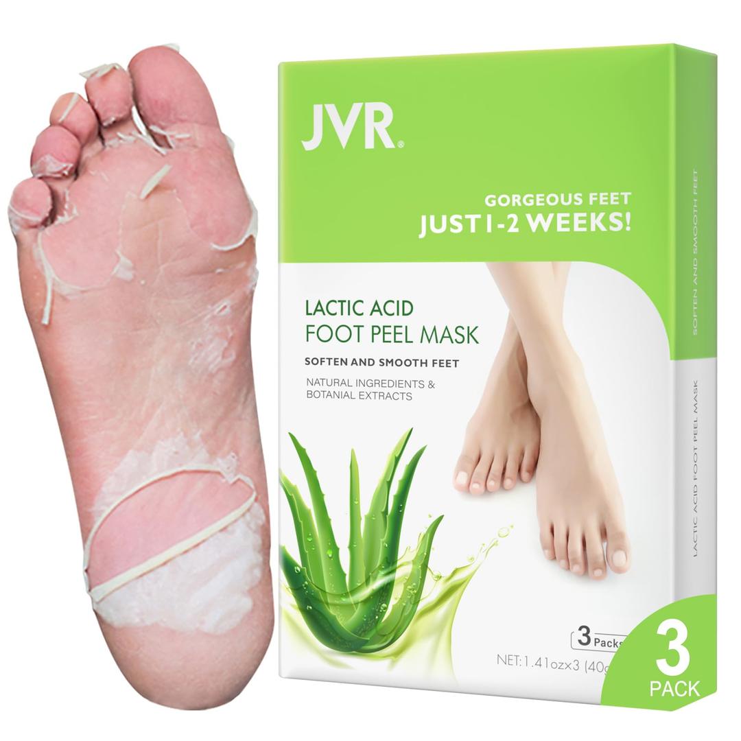 Foot Peel Mask - 3 Pairs - Exfoliating Peeling Callus Remover, Repairs Cracked Heels & Dry Skin, for Smoother and Softer Feet (Aloe Vera)