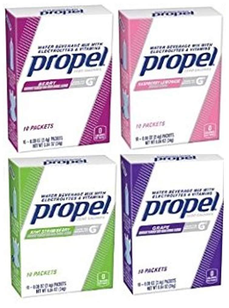 PropelPowder Drink Mix 40 Packet Variety Pack (Berry, Raspberry Lemonade, Kiwi Strawberry & Grape)