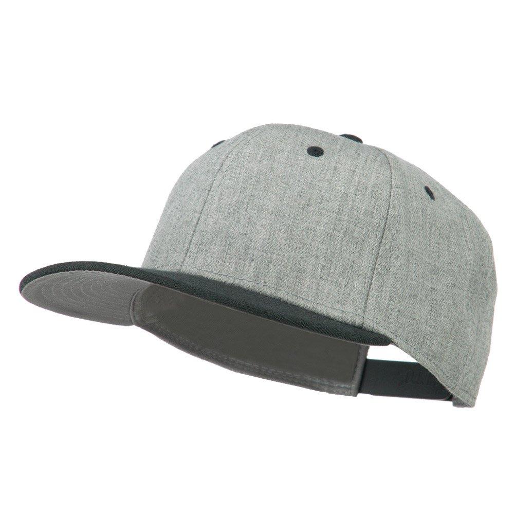 OttoHeather Wool Blend Flat Bill Snapback Two Tone Cap - H. Black Grey OSFM