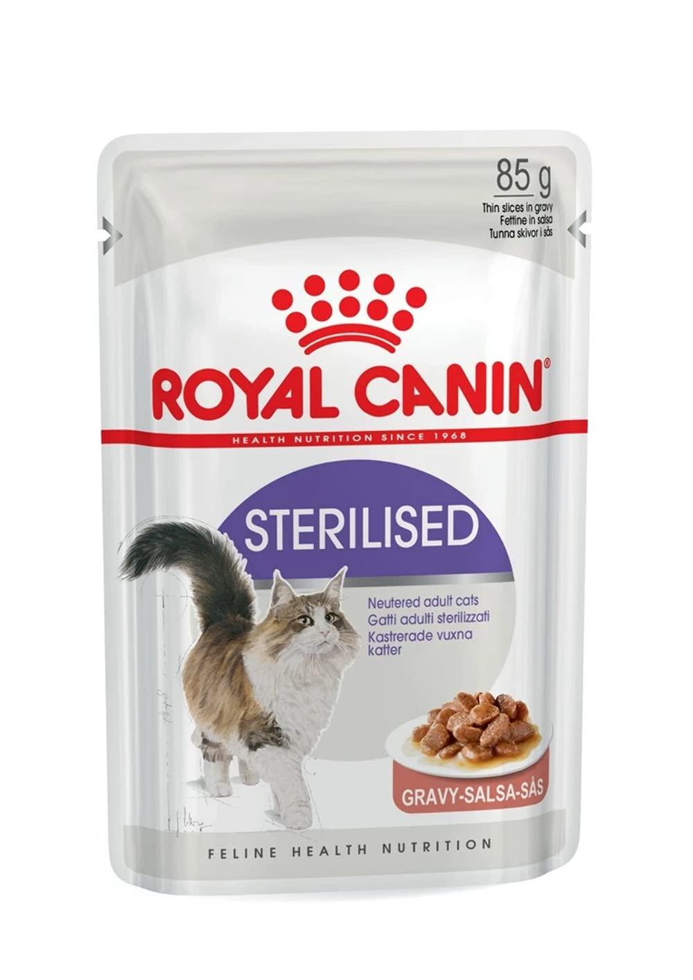 ROYAL CANIN Sterilised Cat Food in Gravy Pouch 12 x 85g