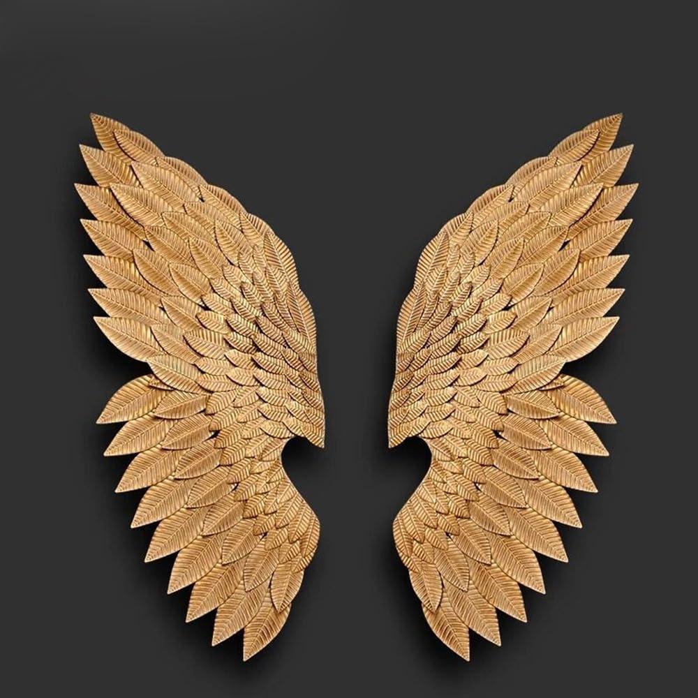 LINGWEI Angle Wings Wall Hanging Metal Angle Wings Metal Wall Decoration Hand Made Leaf Style Wall Sculptures Angel Wings Metal Wall Art Hanging Wings For Home Office Bar Club