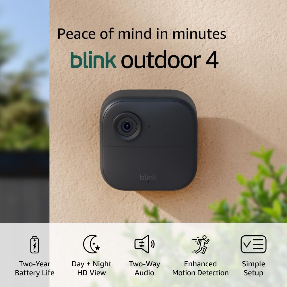 Blink Outdoor 4 [Newest Model] - Keep an eye on your package deliveries, pets, and home with wireless smart security - 2 camera system