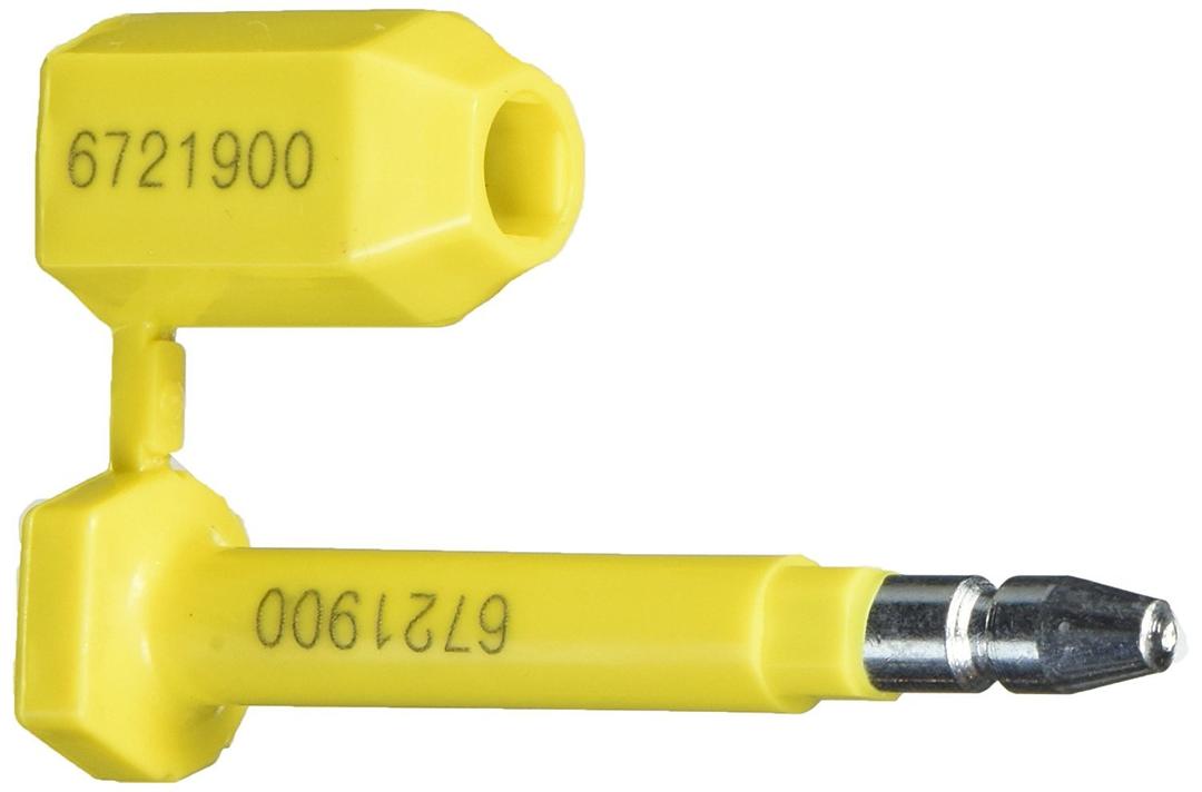 Bolt Seal for Cargo Containers and Truck Trailers, Yellow (50 Pack)