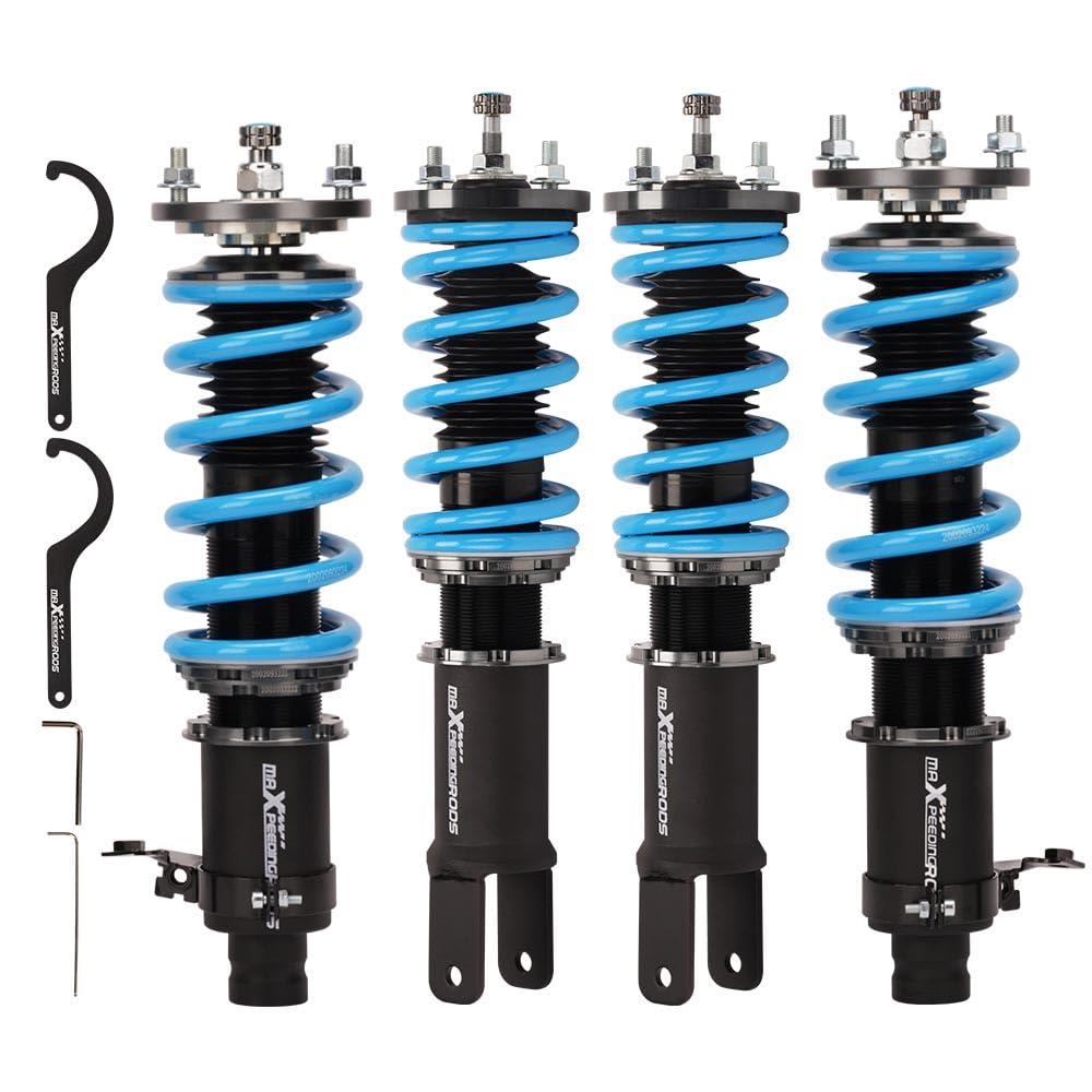 maXpeedingrods Coilovers for Honda Civic 1992-2000, for Honda CRX 1992-1995, for Acura Integra 1990-2001, 24 Levels Damper Adjustable Coilovers Suspension Kit, Height Adjustable Lowering Kit