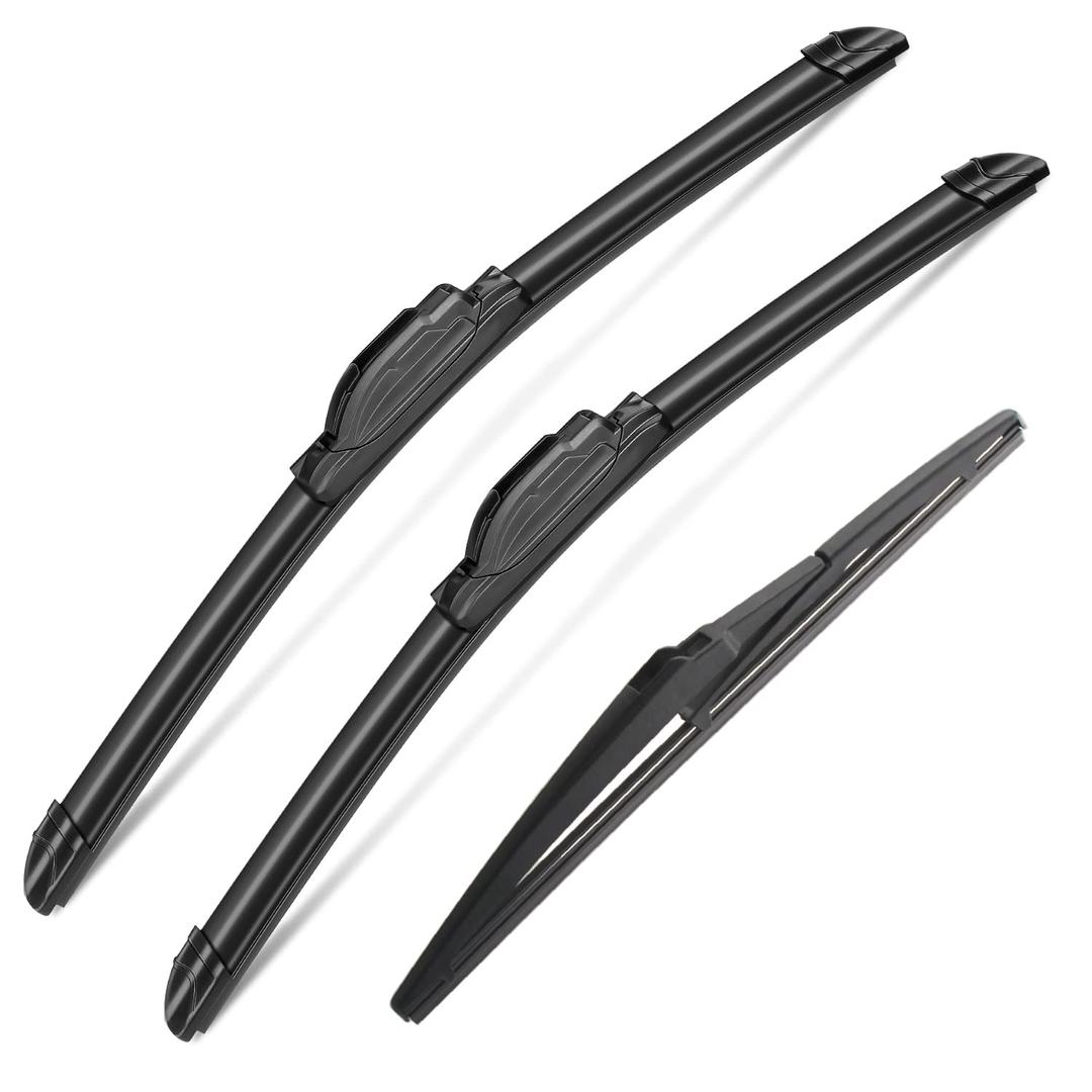 3 Wipers Set for 2011-2015 Kia Sorento, 2010-2019 2021 Kia Soul, 2018-2019 Kia Soul EV, Original Equipment Automotive Replacement Windshield Wiper Blades for My Car- 24"/20"/11" (Pack of 3) J- HOOK