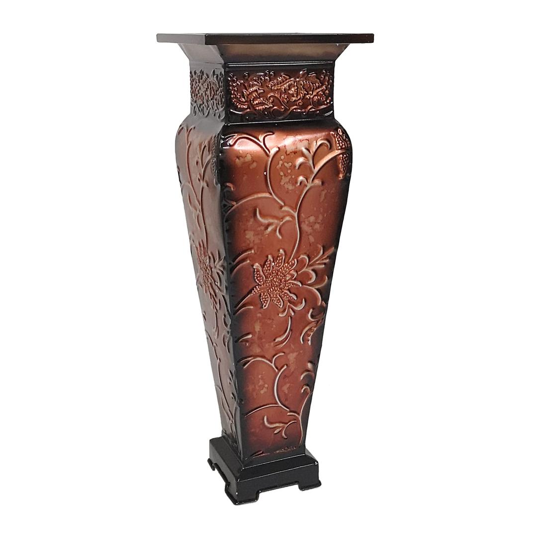 Hosley® 21.25 Inch Tall Embossed Red Floor Vase Striking Statement Piece for Home Décor Embrace Elegance