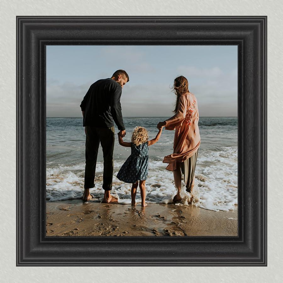 Premium Quality Custom Framed Prints - Your personal image, printed and framed in wood (8x8, Black)