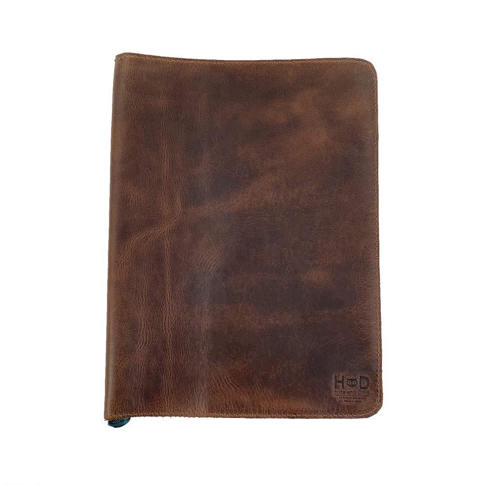 Hide & Drink, Journal Cover Compatible with Moleskine XL (7.5 x 9.75 in) with Strap, Refillable Case, Personal Planner, Full Grain Leather, Handmade Office & Work Essentials, Bourbon Brown