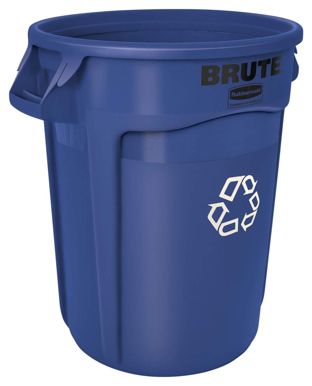 Rubbermaid Commercial Products BRUTE Heavy-Duty Round Trash/Garbage Can, 20-Gallon, Blue, Outdoor Waste Container for Landscapers/Construction/Restaurants/Back of House/Offices/Warehouses