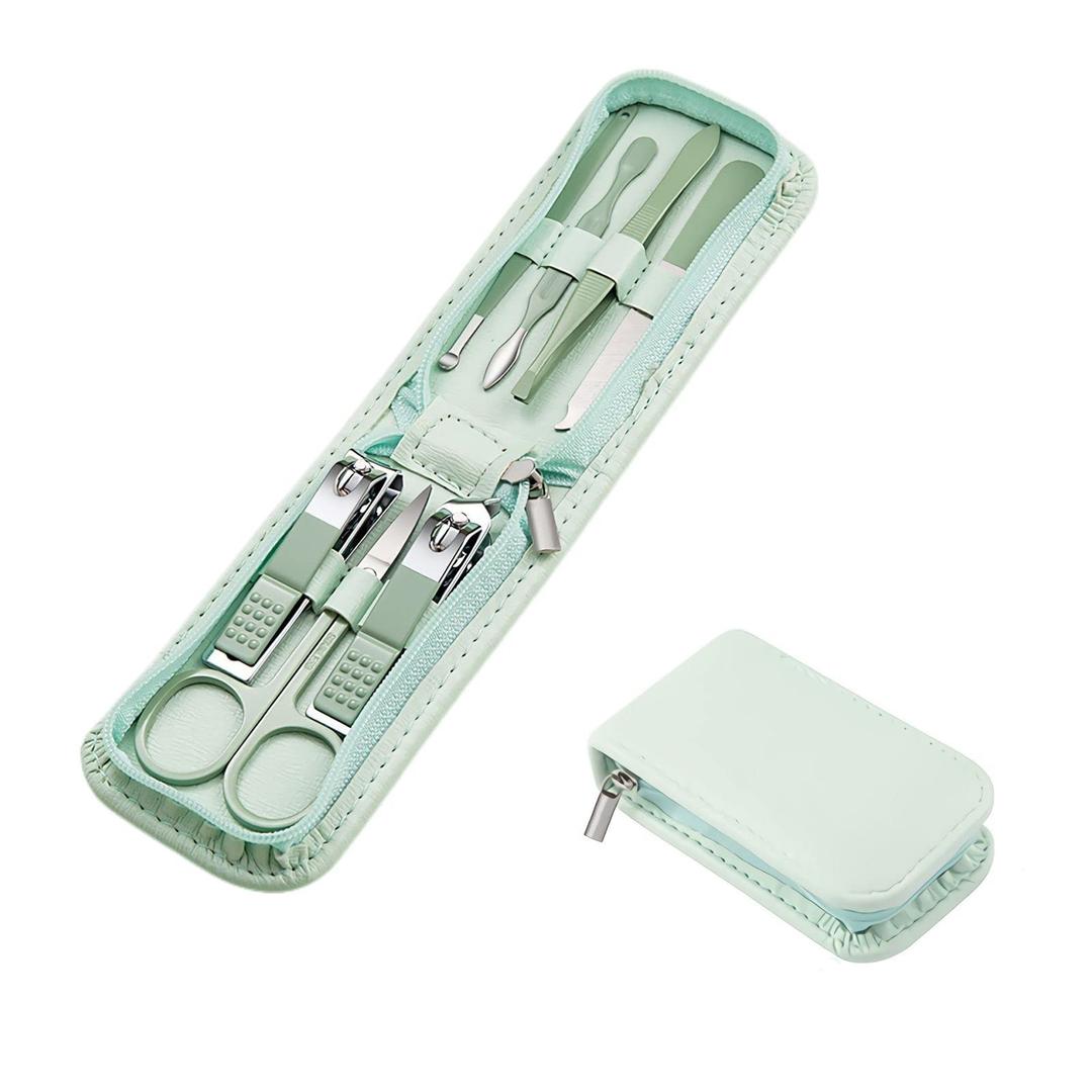 Manicure Set Nail Clippers Pedicure Kit -7 Pieces Stainless Steel Travel Nail Kit, Travel Essentials Purse Essentials Professional Grooming Kits, Manicure Kit with Zipper Portable Travel Pack