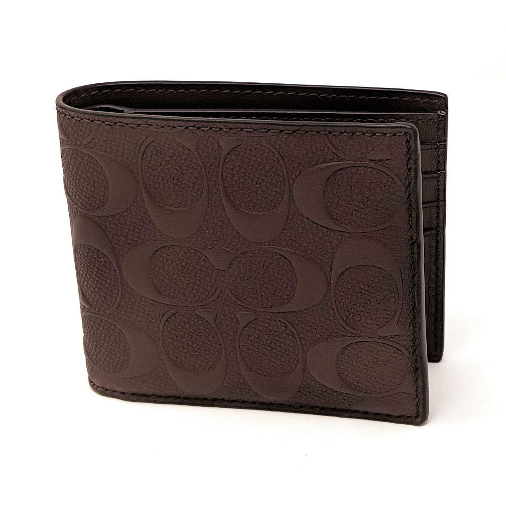 COACH COMPACT ID WALLET IN SIGNATURE CROSSGRAIN LEATHER,F75371 BLACK