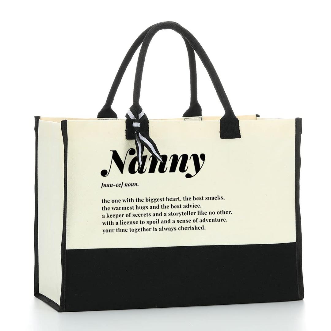 Grandma Gifts Canvas Tote Bag Birthday Gifts for Grandma Waterproof Beach Bag Appreciation Gifts for Women Grandmother