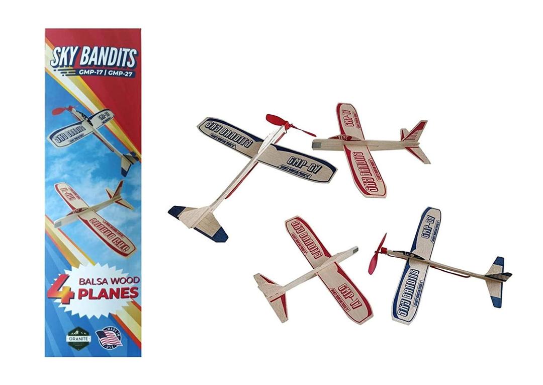 Balsa Wood Airplane Kits |Gliders And Propeller Plane Toys Set | Set Of 4 Wooden Airplane | 2 Rubberband Powered Propellor Planes And 2 Balsa Wood Glider Planes | Model Toy Airplane Kit