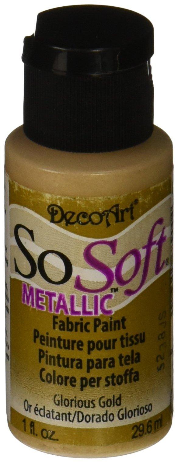 Deco Art SoSoft Metallic Fabric Acrylic Paint, 1-Ounce, Glorious Gold