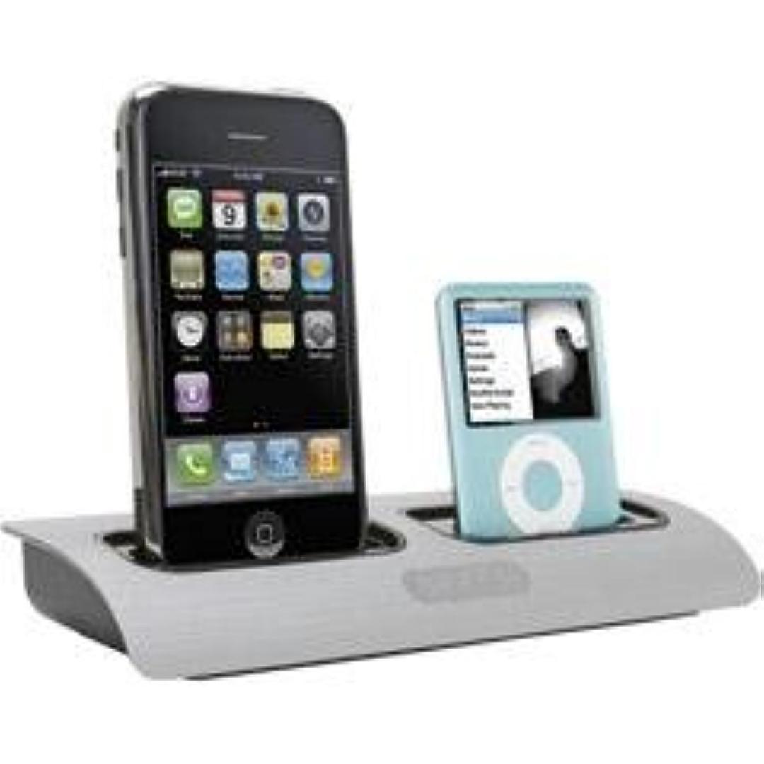 Griffin PowerDock Dual-Position Charging Station for iPhone 4 & 4S, iPod Touch, iPod Nano (Silver)