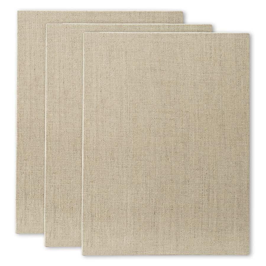 Senso Clear Primed Linen Panels - 8x10" - 3 Pack of Panels for Painting Oils, Acrylics, Pastels and More