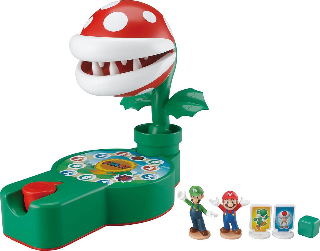 Super Mario Piranha Plant Escape! - Tabletop Action Game for Ages 4+ with 2 Collectible Super Mario Action Figures