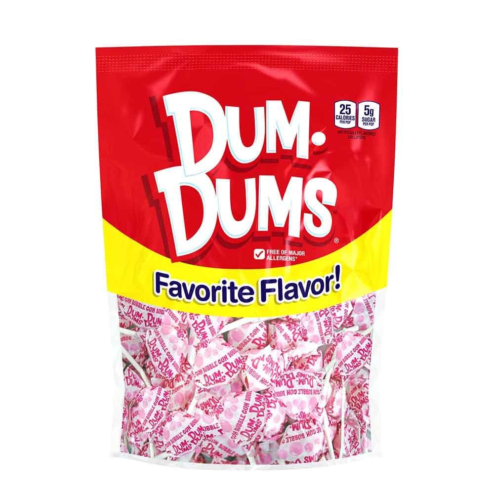 Dum Dums Lollipops Bubble Gum Flavor 1-50 Ct Bag