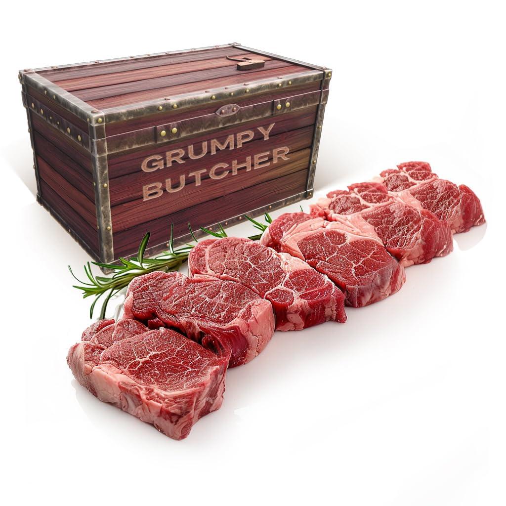 Grumpy Butcher Beef Sirloin Steak, 6 Pack (6 oz each) - Prime Steak House Quality Steak Meat - With Steaks Gift Packages Specials Option