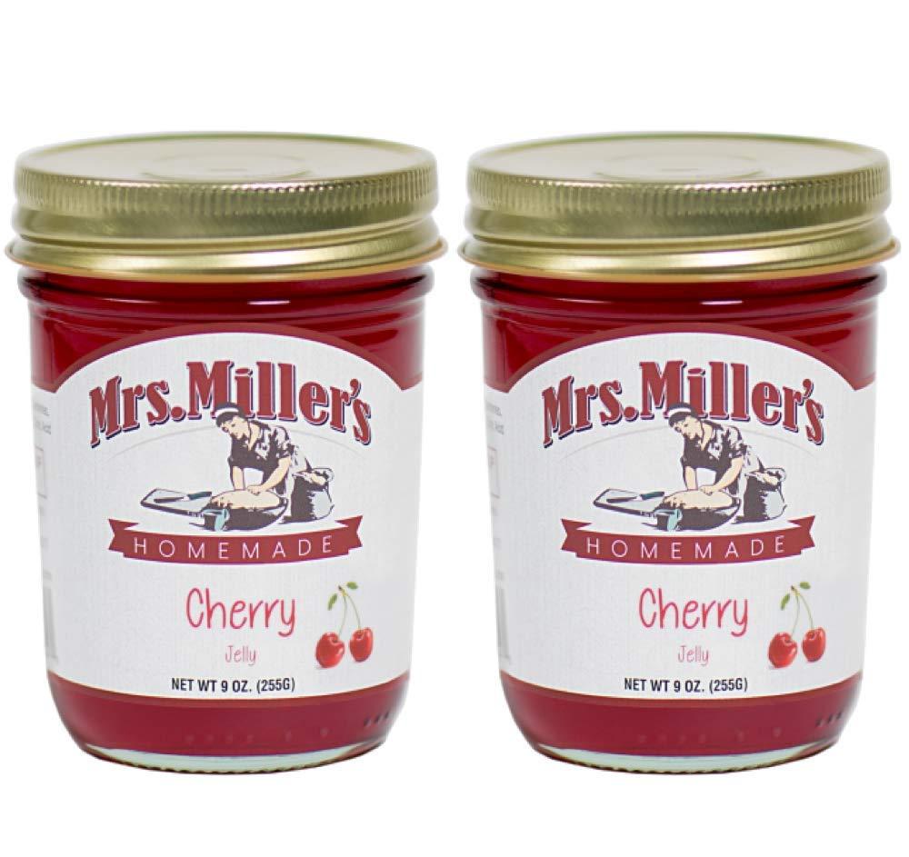 Mrs. Miller's Amish Homemade Cherry Jelly 2 Pack - 9 Ounces Each Jar