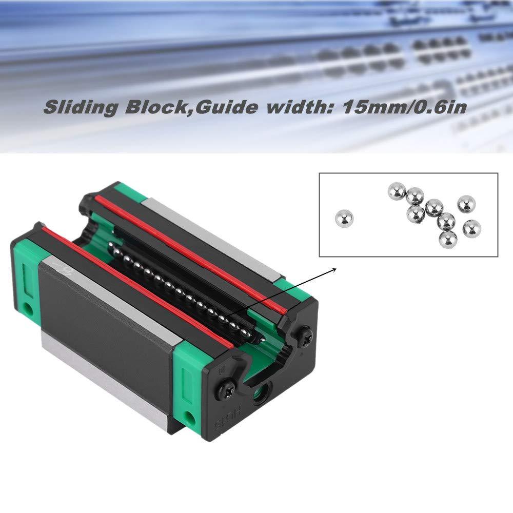 Rail Sliding Block, Mini Linear Motion Guide Rail Slider Bearing Steel Sliding Block, Sliding Block Carriage fit for HG15 Linear Guide Rail CNC Parts