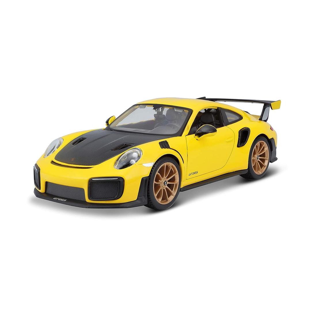 Maisto Porsche 911 GT2 RS Yellow with Carbon Hood and Gold Wheels Special Edition 1/24 Diecast Model Car