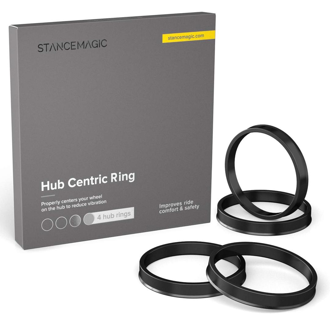 StanceMagic Hubcentric Rings (Pack of 4) - 60.1mm ID to 72.6mm OD - Black Poly Carbon Plastic Hubrings - Only Compatible with Toyota and Lexus with 60.1mm Vehicle Hubs and 72.6mm Wheel Centerbore