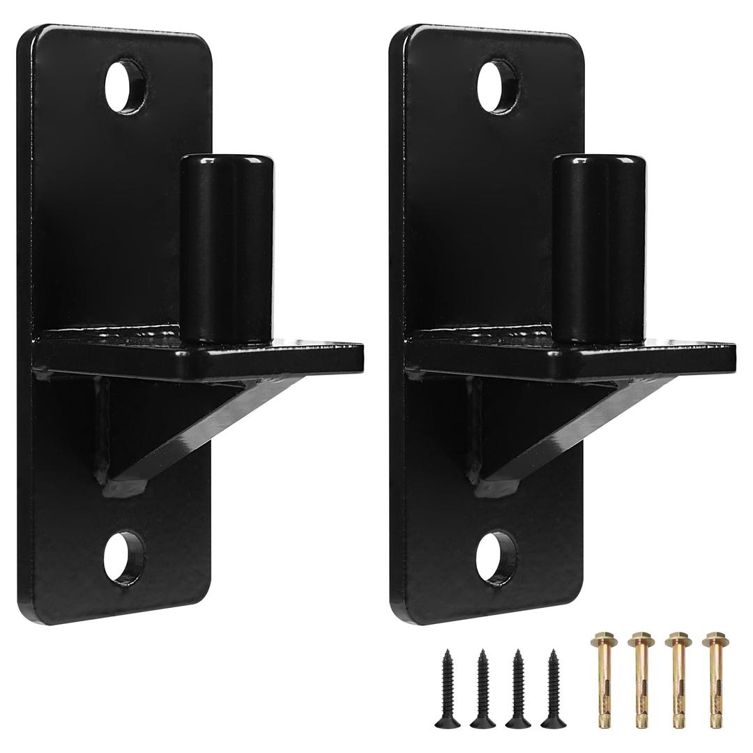 Wall Mount Gate Hinges, Black Farm Gate Hinge, 2 Pack Chain Link Fence Gate Hinge with 5/8 Hinge Pin (Screws Included), Heavy Duty Gate Hinges for Metal Gates Wooden Fences…