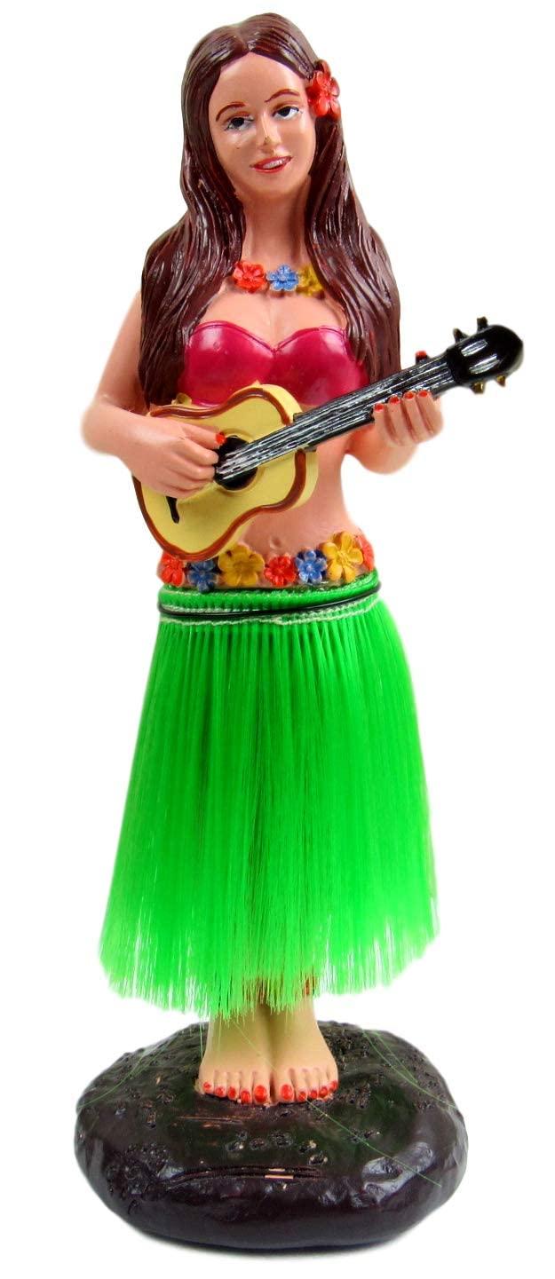 Franchise Figurine Hawaiian Hula Girl Dashboard Doll with Ukulele Bobbleheads for Car Dashboard Collection Figurines Gifts for Home Decoration Doll Dashboard Hula Girl 6" Valentines Gift