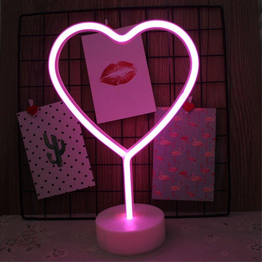 Fantasee LED Neon Signs, Fantasee Decorative Neon Night Light Battery Operated for Living Room Home Wedding Party Christmas Kids Birthday Festival Decor (Heart Shape)