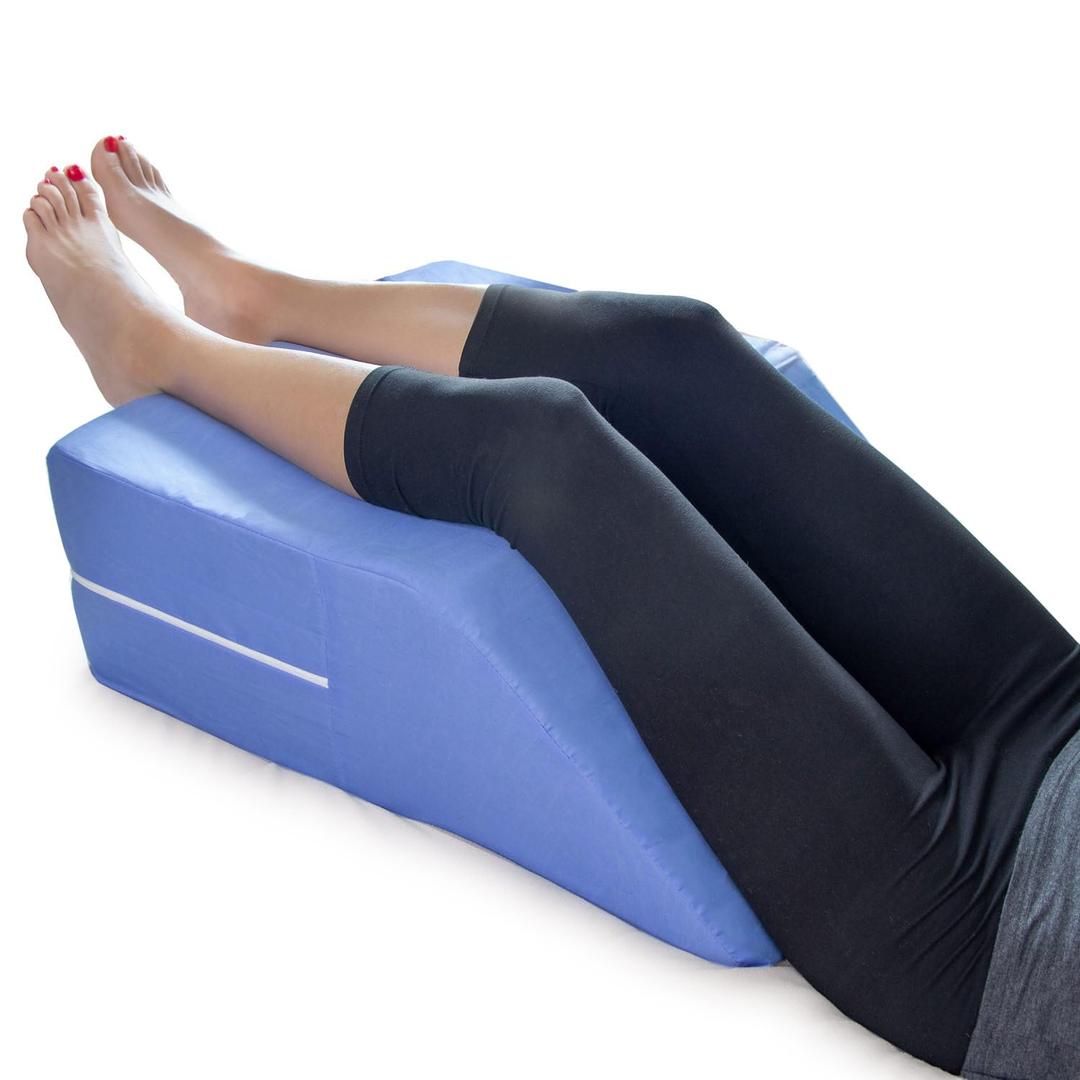 DMI Leg Wedge Pillow for Back Pain Relief (FSA Eligible) | High-Density Foam | Bed Wedge Pillow For Legs Elevation | Knee Pain, Post Surgery Pillow | Circulation and Swelling | Pregnancy | Blue