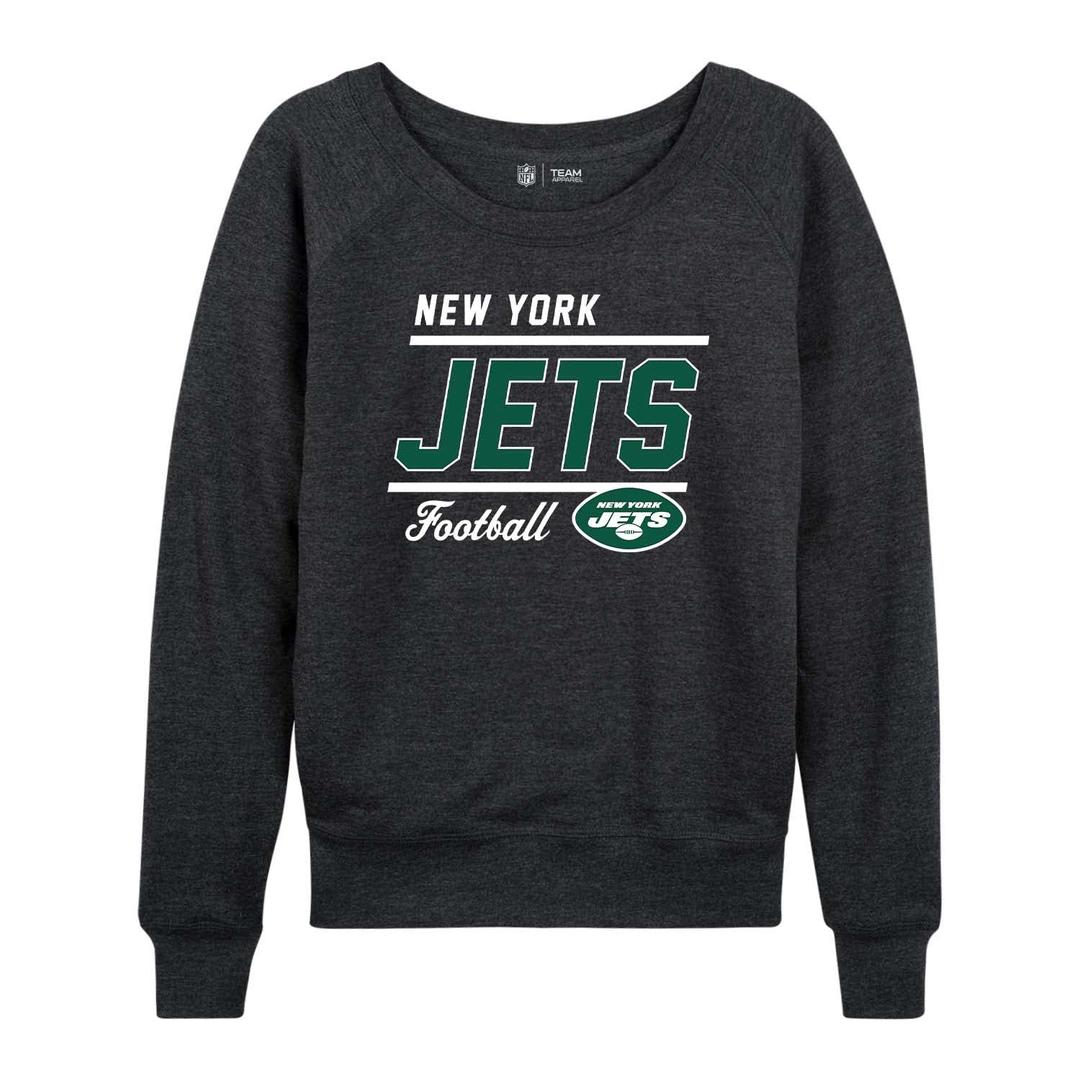 NFL Womens Crew Neck Light Weight, Gameday Apparel, Slouchy Fit Raglan Crewneck Pullover for Women