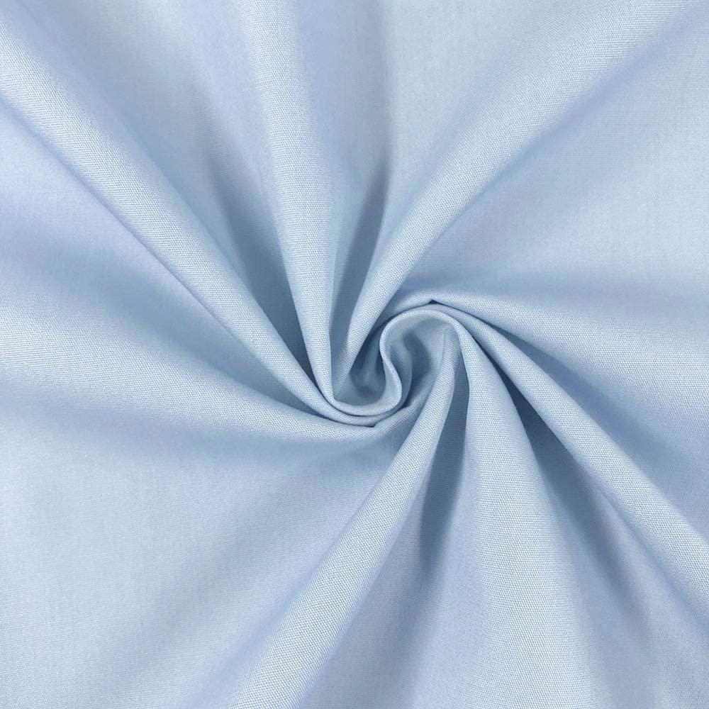 60" Wide Premium Cotton Blend Broadcloth Fabric by The Yard (Baby Blue)