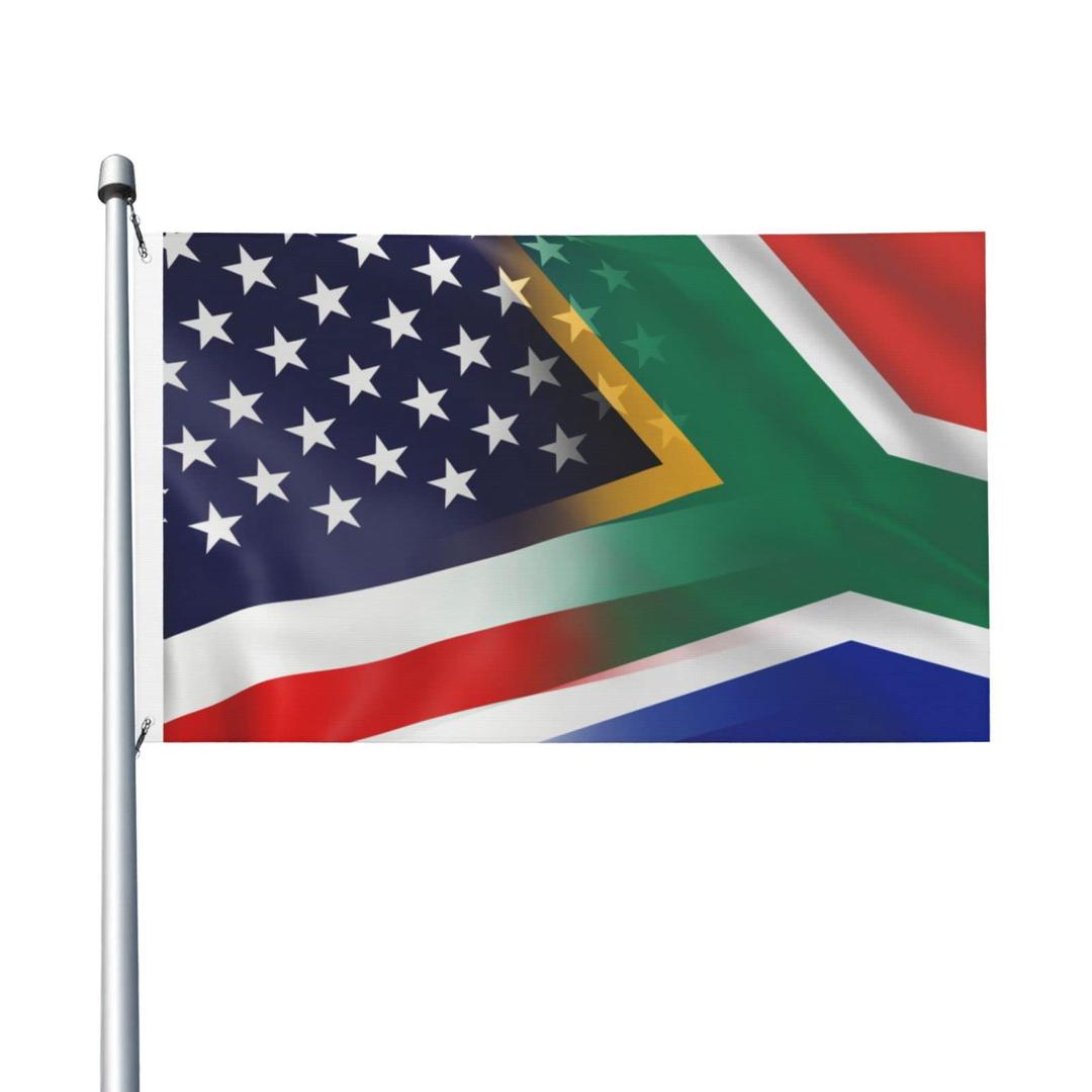 Flag of South Africa and USA Flag 3x5 Ft Double Sided Vivid Color and UV Fade Resistant Flags for Outdoor House Room