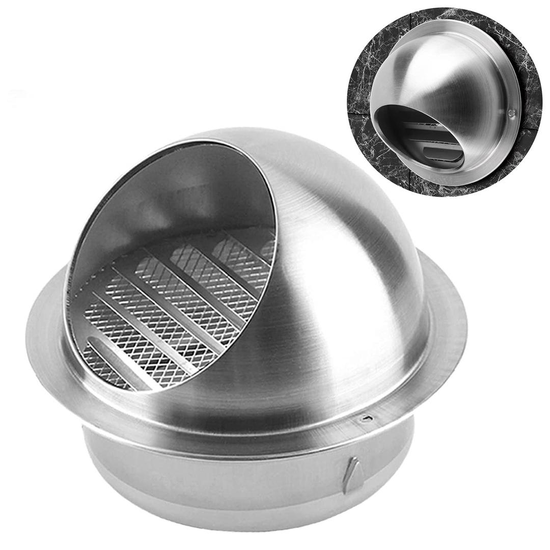 LIGUOYI Stainless Steel Air Vents, Round Exhaust Grille Louvered Vent, Bull Nosed External Extractor, 6 Inch ~ 11.8 Inch Vent Hood With Fly Screen Mesh, For Kitchen Bedroom Bathroom Etc