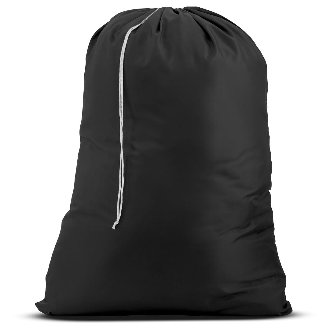 Handy Laundry, Nylon Laundry Bag - Locking Drawstring Closure, Machine Washable, These Large Bags Will Fit a Laundry Basket, Strong Enough to Carry up to Two Loads of Clothes. (Black | 30" x 40")