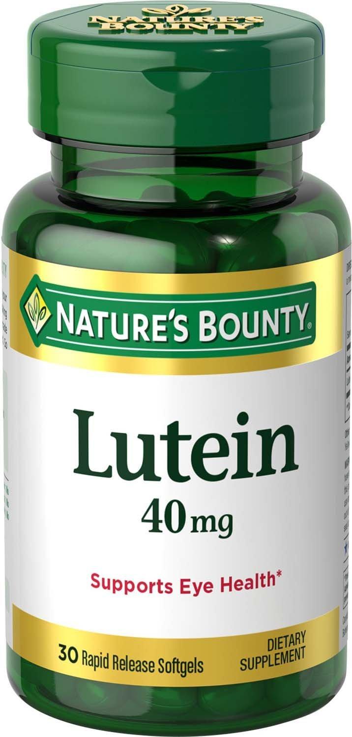 Nature's Bounty Lutein Pills, Eye Health Supplements and Vitamins, Support Vision Health, 40 mg, 30 Softgels