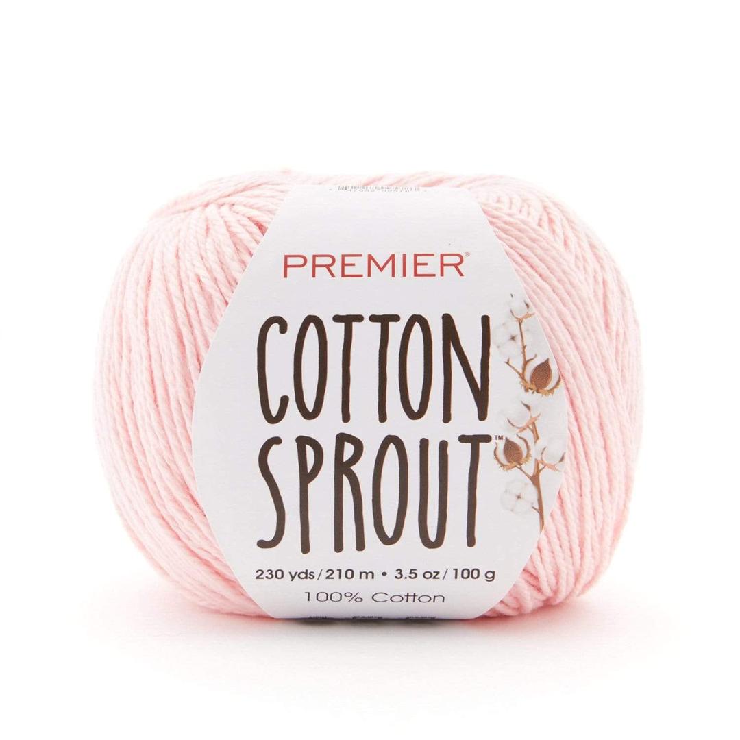 Premier Yarns Cotton Sprout DK, Natural Cotton Yarn, Machine-Washable, DK Yarn for Crocheting and Knitting, Blush, 3.5 oz, 230 Yards