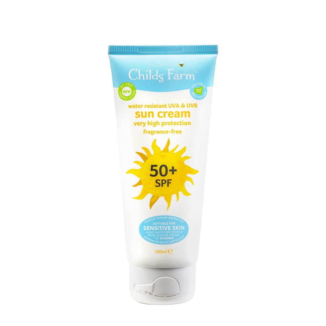 Childs Farm Kids and Baby Sun Cream SPF 50plus Water Resistant UVA and UVB Very High Protection Suitable for Dry, Sensitive and Eczema-prone Skin 100ml