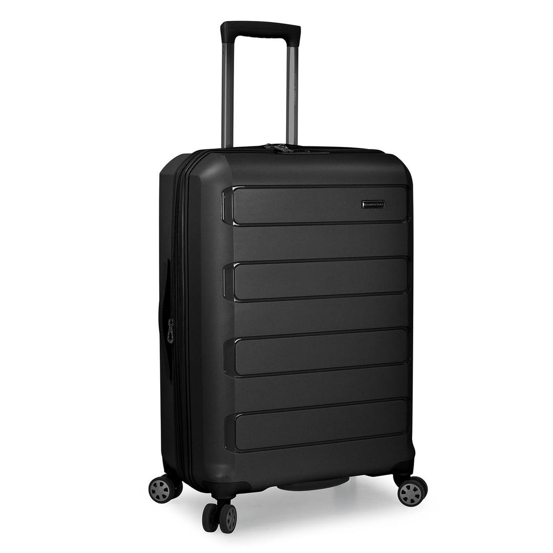 Traveler's ChoicePagosa Indestructible Hardshell Expandable Spinner Luggage, Black, Check-in Only