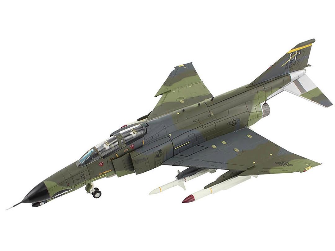 Mcdonnell Douglas F-4G Phantom II Fighter-Bomber Aircraft Wild Weasel, 52nd TFW, Spangdahlem AB (1985) United States Air Force Air Power Series 1/72 Diecast Model by Hobby Master HA19058