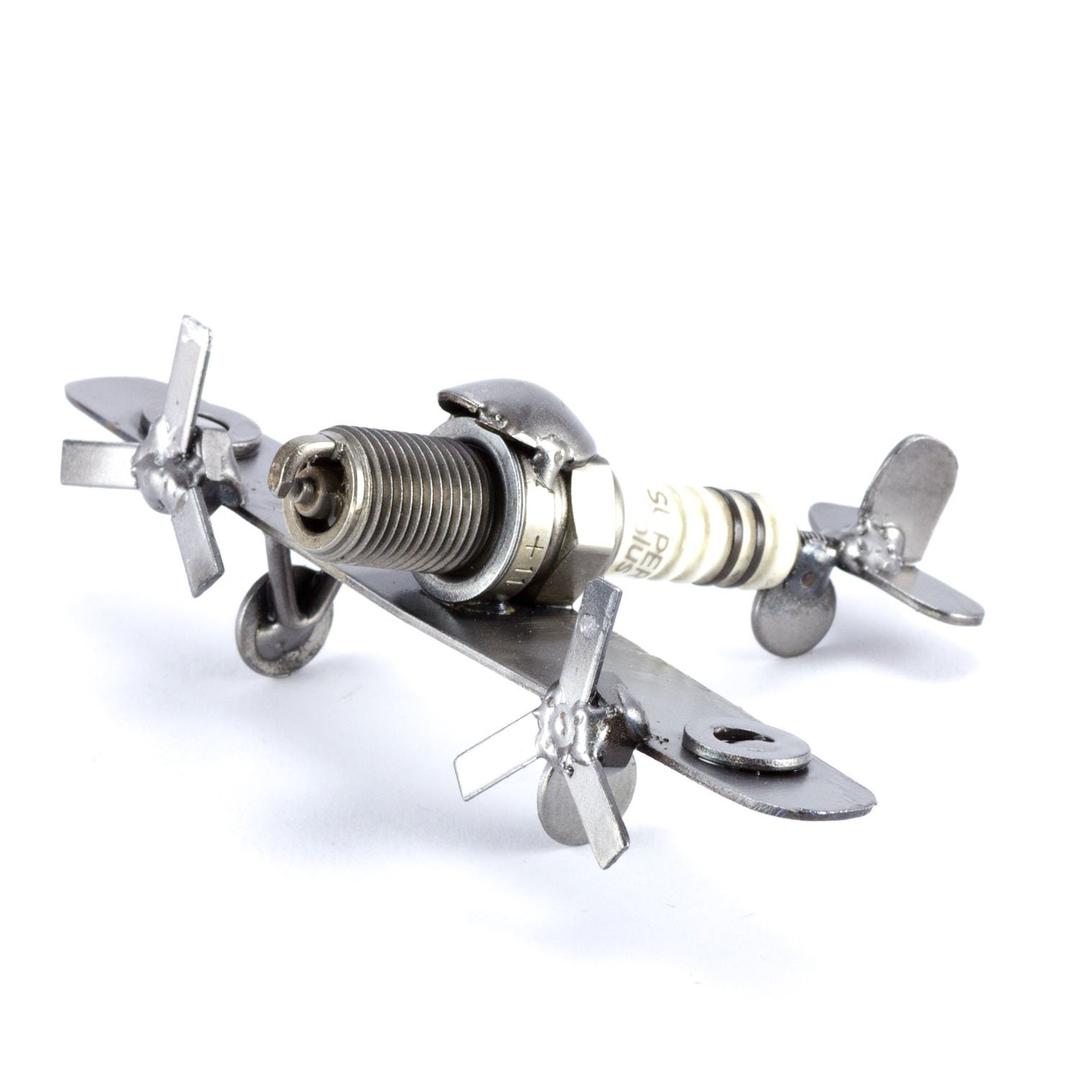 Steelman24 I Nuts and bolts sculpture Mini Plane Spitfire I Handmade ornaments I Made in Germany I I Metal figurine