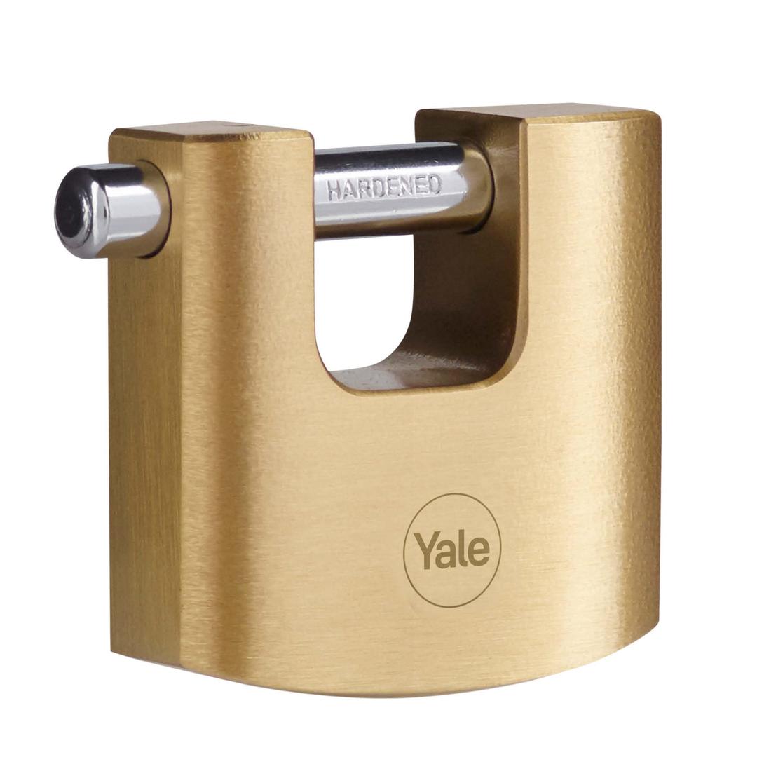 YaleY114B/60/114/1 Brass Shutter Padlock (60mm) – Outdoor Lock with Broader Locking for Sheds, Gates, Shutters - 3 Keys – HIGH Security