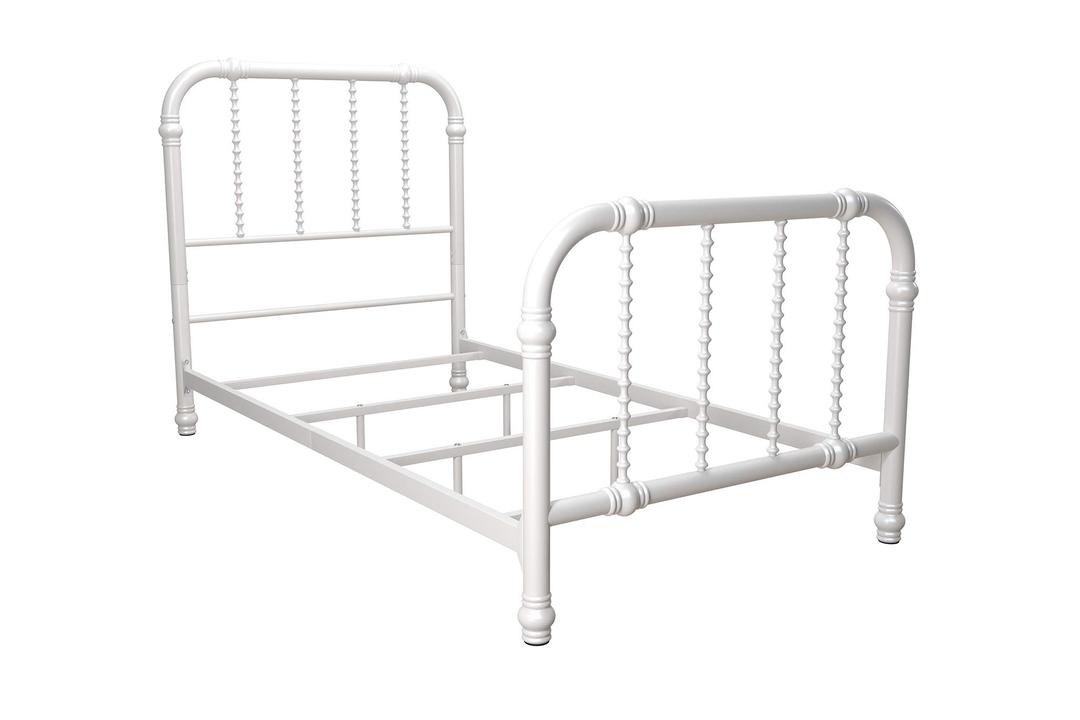 DHP Jenny Lind Metal Twin Bed Frame in White