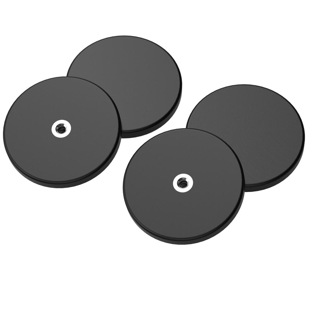 Magnetpro4 Pieces Strong Rubber Coated Mounting Magnets Anti-Scratch & Anti Corrosion, Over 30 LB Adhesive Power, with 1/4"-20 Stainless Steel Thread Hole and Screw for PTZ, Camera