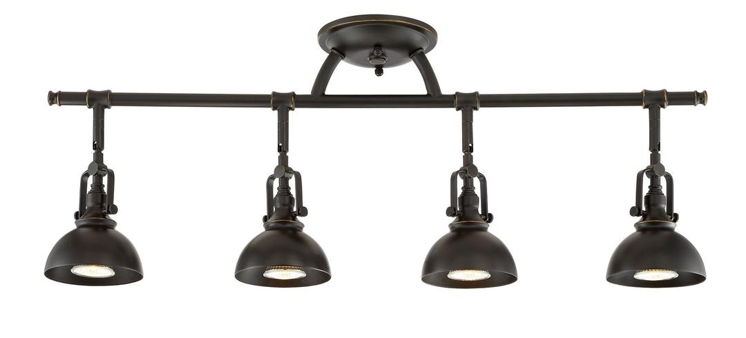 Kira Home Broadway 30" Industrial 4-Light Directional Track Lighting, Vintage Wall/Ceiling Light + Adjustable Heads, Oil Rubbed Bronze Finish