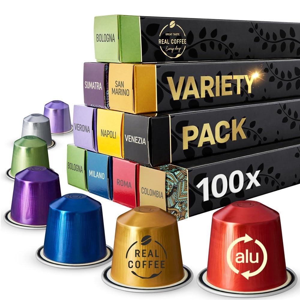 Variety Pack: 100 Nespresso Compatible Pods. 9 Different Varieties with Coffee Capsules.