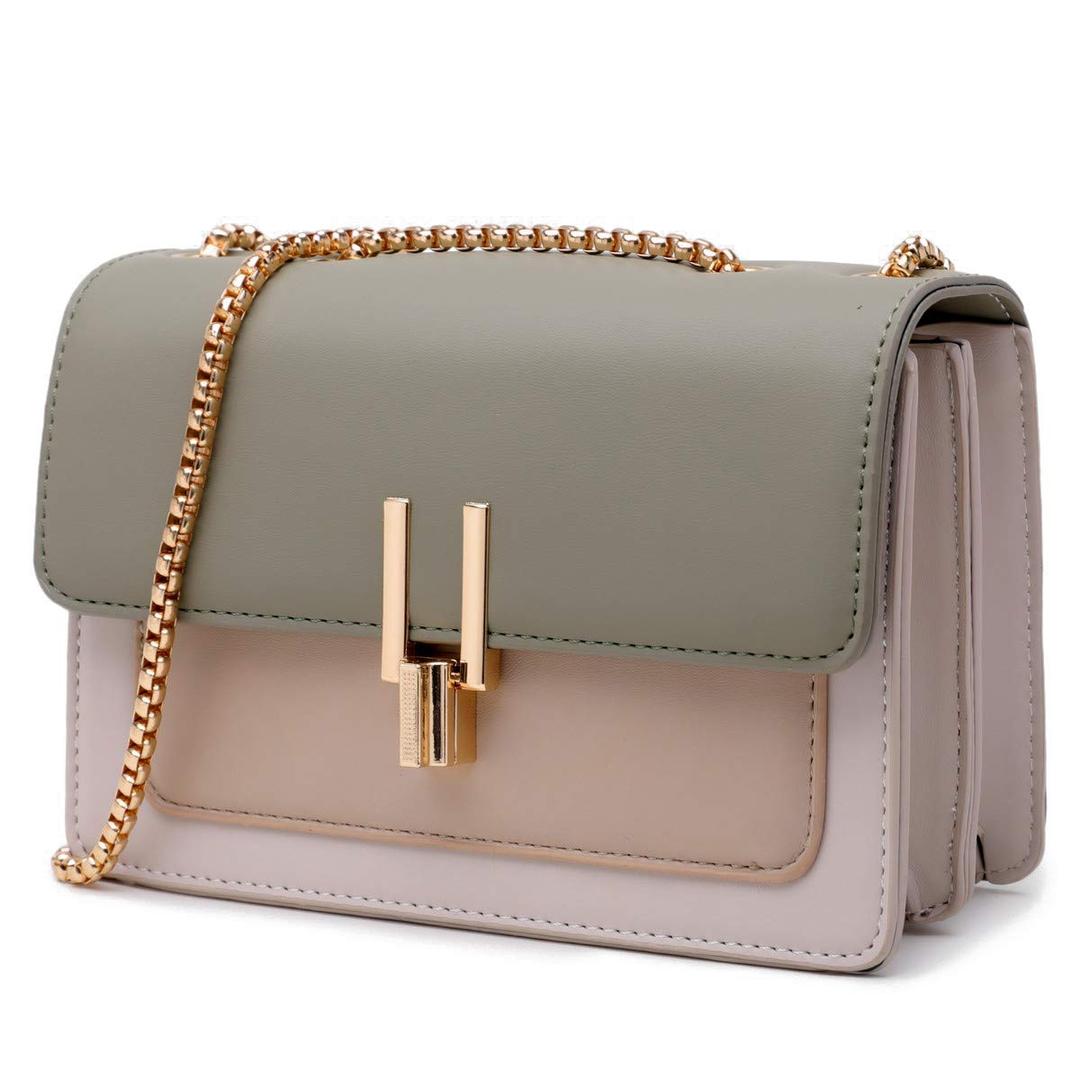 TOP BANDColor-Block Crossbody Bags for Women Leather Cross Body Purses Cute Designer Handbags Shoulder Bag Medium Size