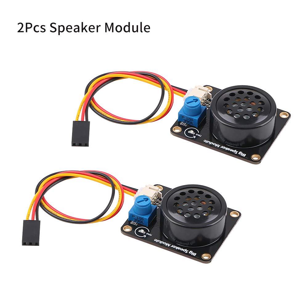 2Pcs Speaker Module, Electronic Building Block Big Speaker Module with PH2.0 to Dupont 3P 20cm Cable Amplifier Music Player for Arduino